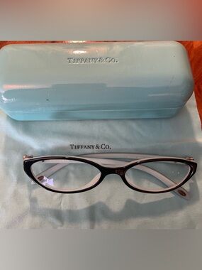 Vintage Tiffany & Co. Eyeglass Frames. Black. Heart Details. TF 2033.